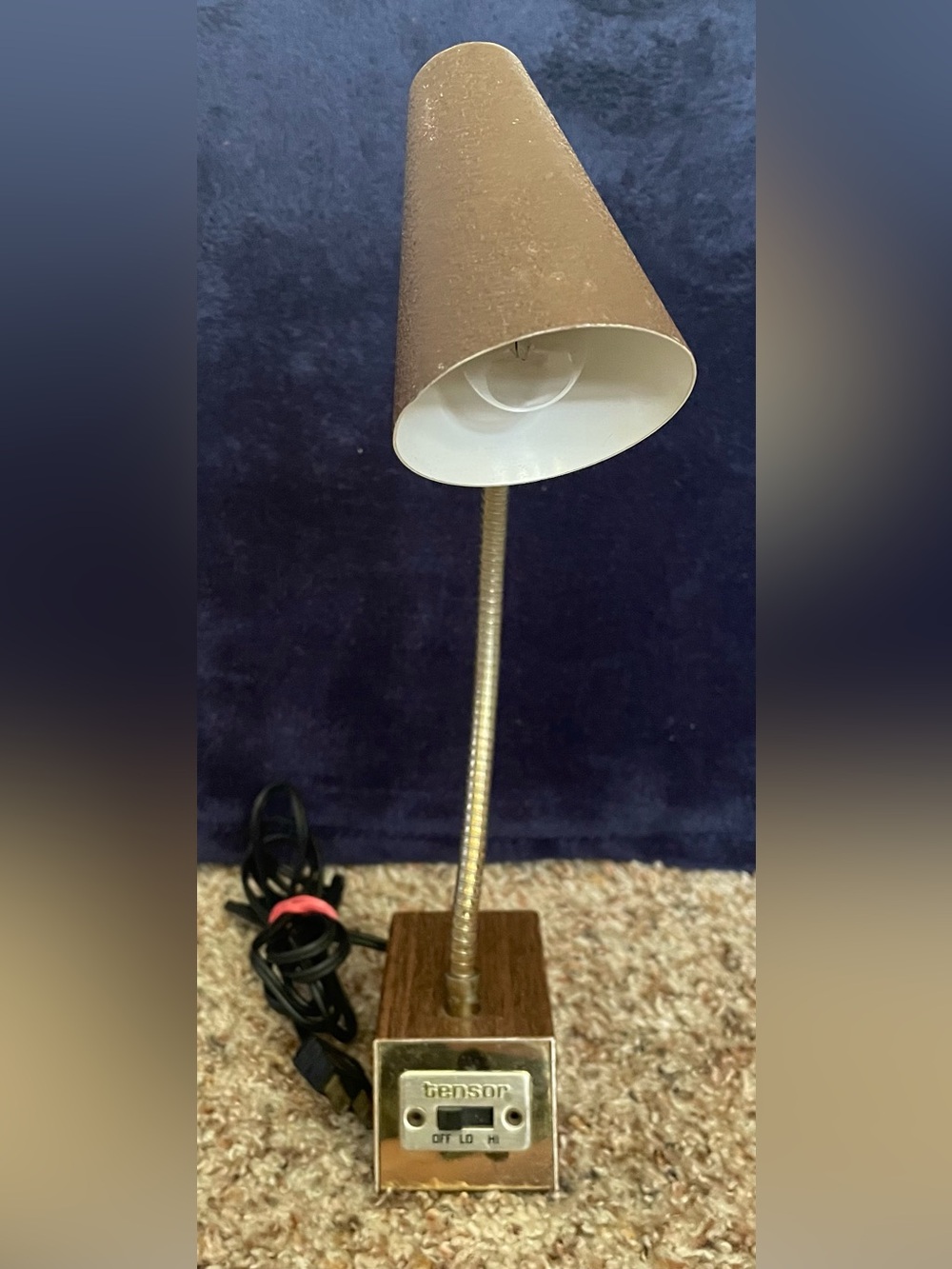 Vintage Tensor Student Model 7200 Gooseneck Desk Lamp Faux Woodgrain  Works